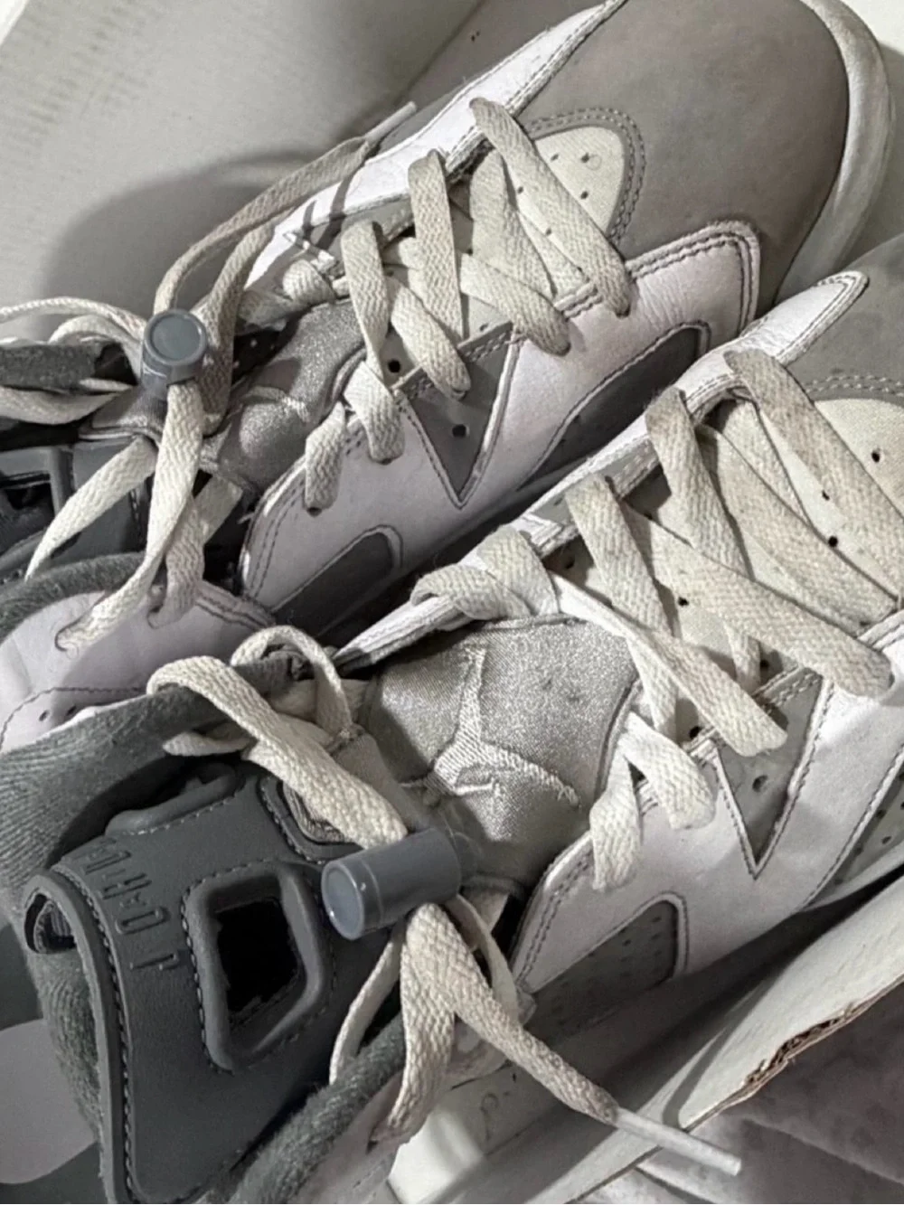Jordan Men's White and Gray Athletic Sneakers